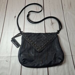 Dereon Black Chain Tassle Adjustable Strap Purse